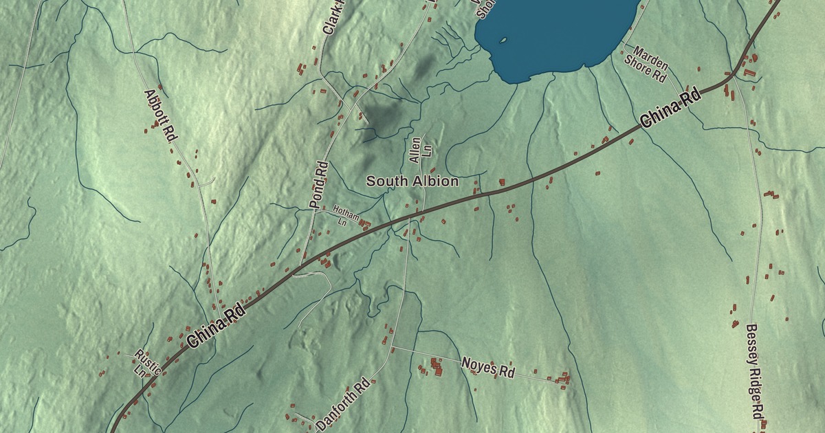 Map of Albion, Maine in 2026