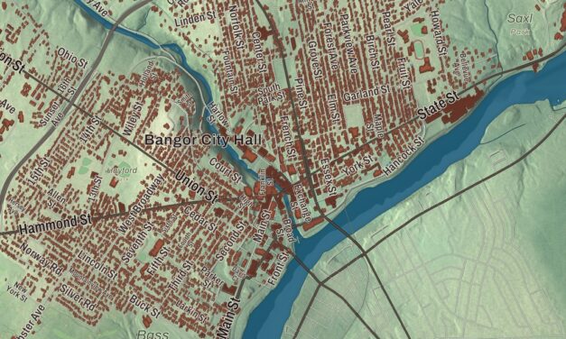 Map of Bangor, Maine in 2026
