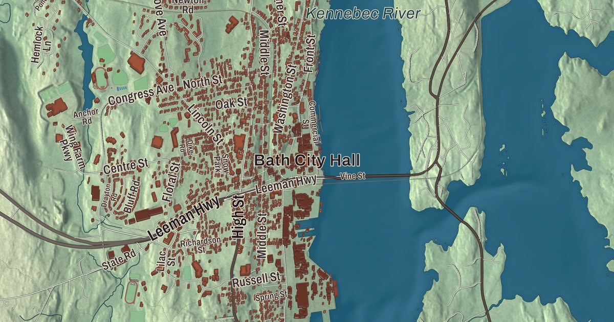 Map of Bath, Maine in 2026