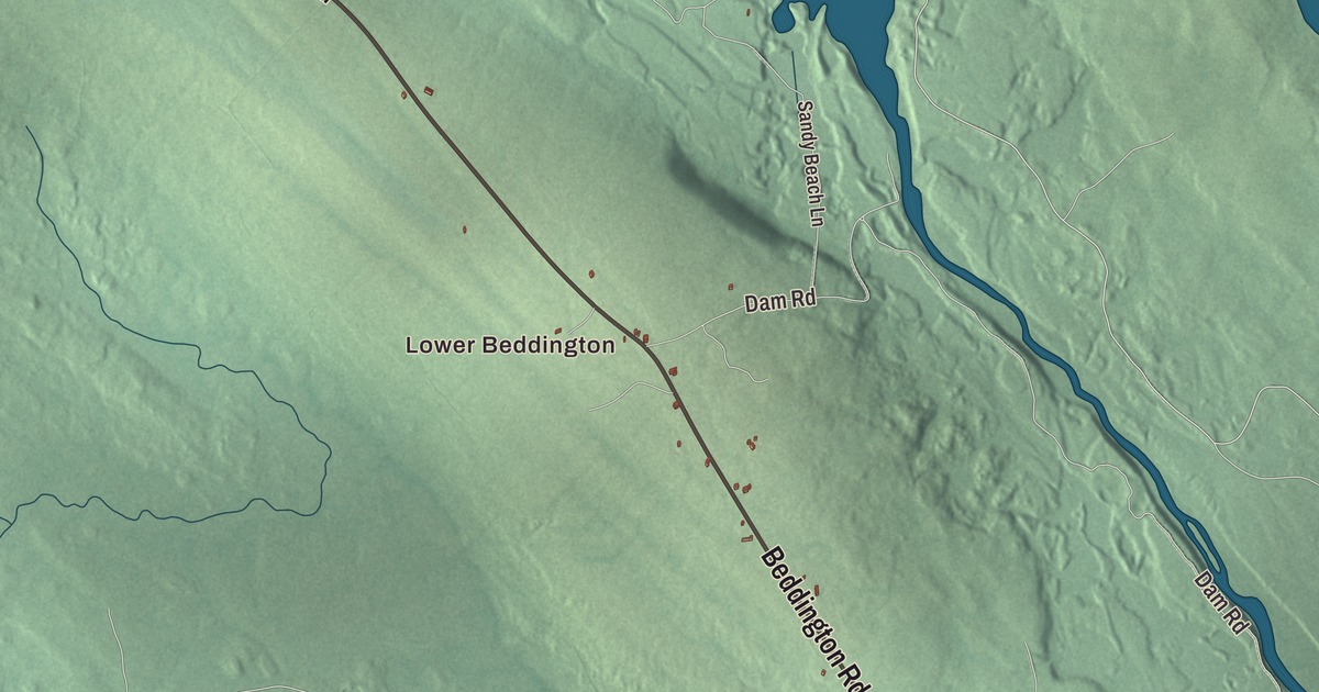 Map of Beddington, Maine in 2026