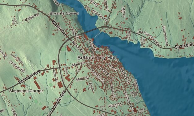 Map of Belfast, Maine in 2026