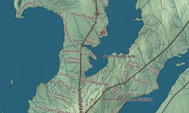 Map of Belgrade, Maine in 2026