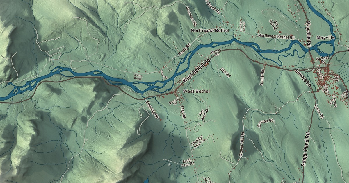 Map of Bethel, Maine in 2026