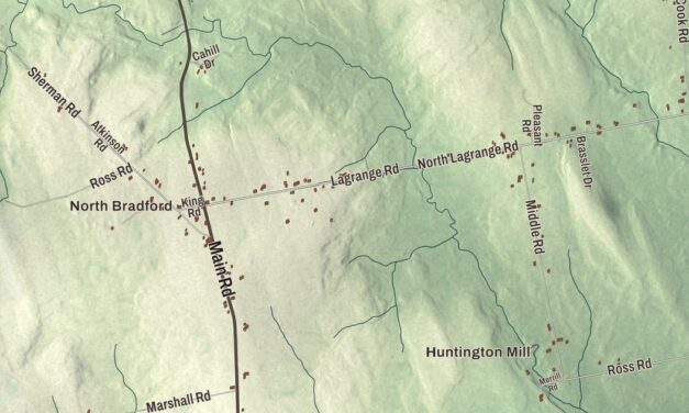 Map of Bradford, Maine in 2026