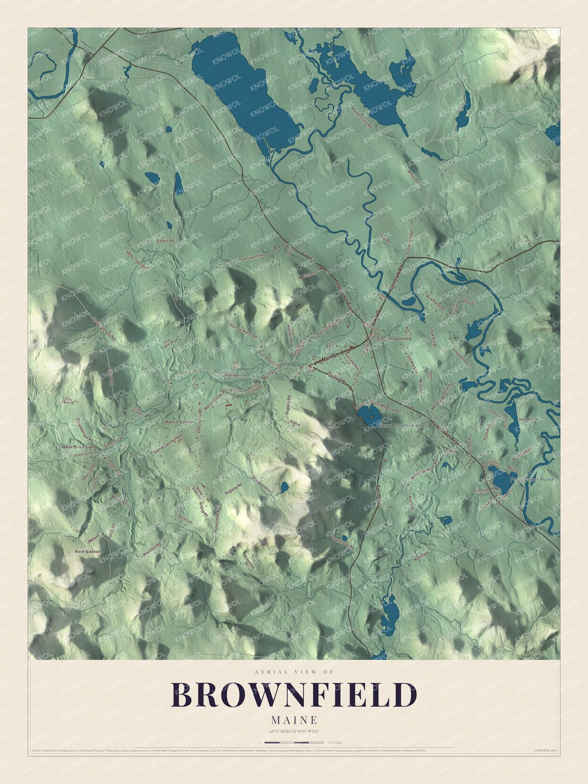 Watermarked full-map preview of Brownfield, Maine