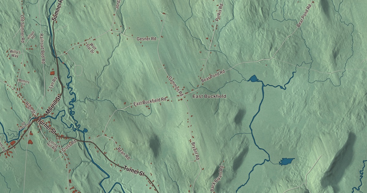 Map of Buckfield, Maine in 2026