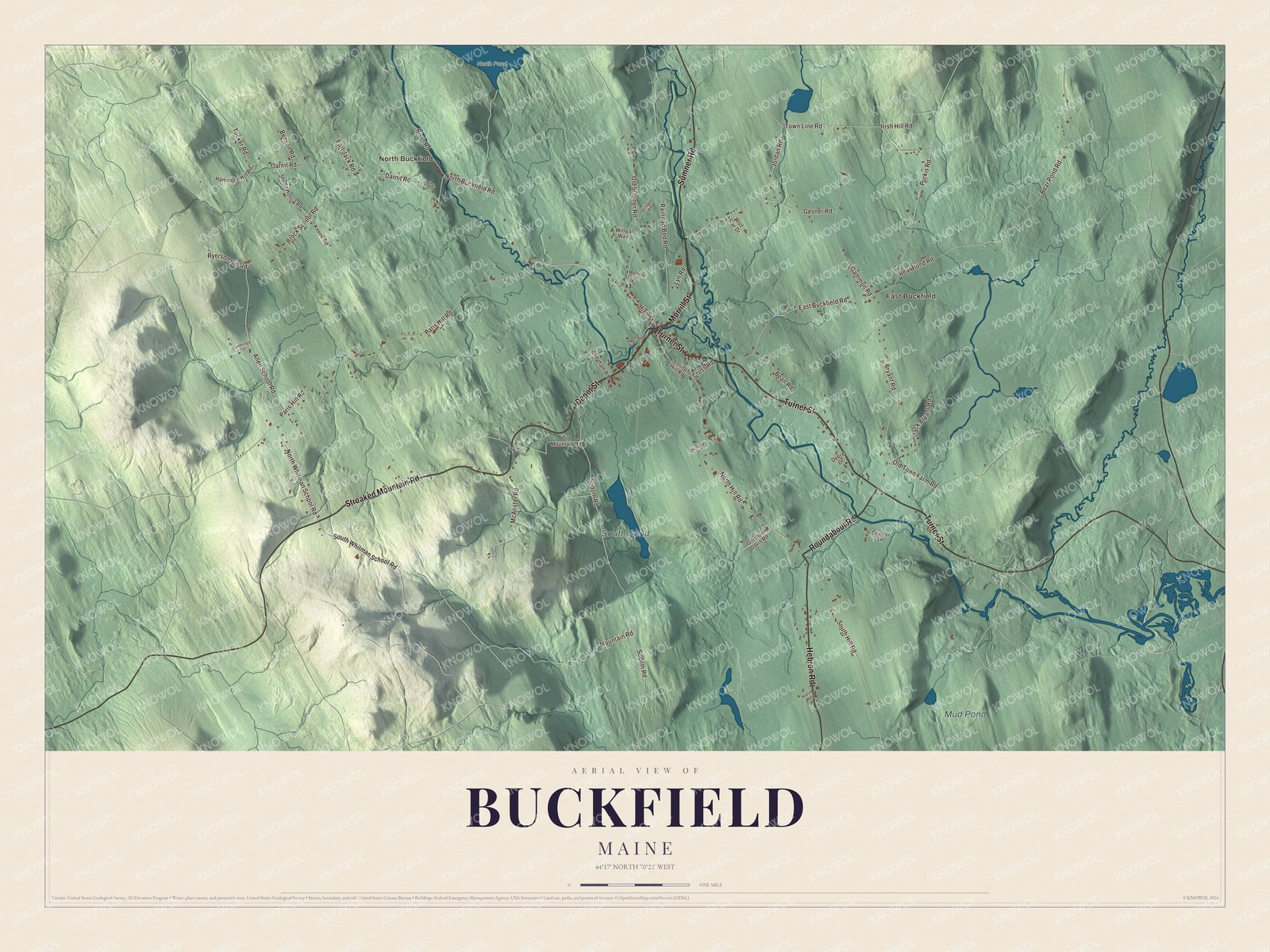 Watermarked full-map preview of Buckfield, Maine