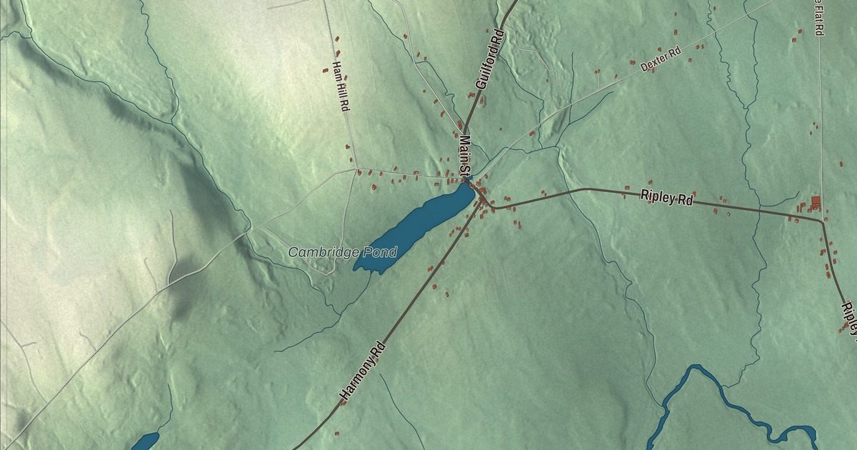 Map of Cambridge, Maine in 2026