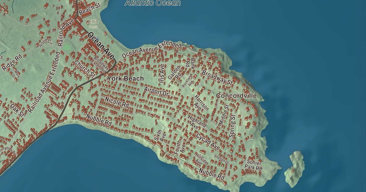 Map of Cape Neddick, Maine in 2026