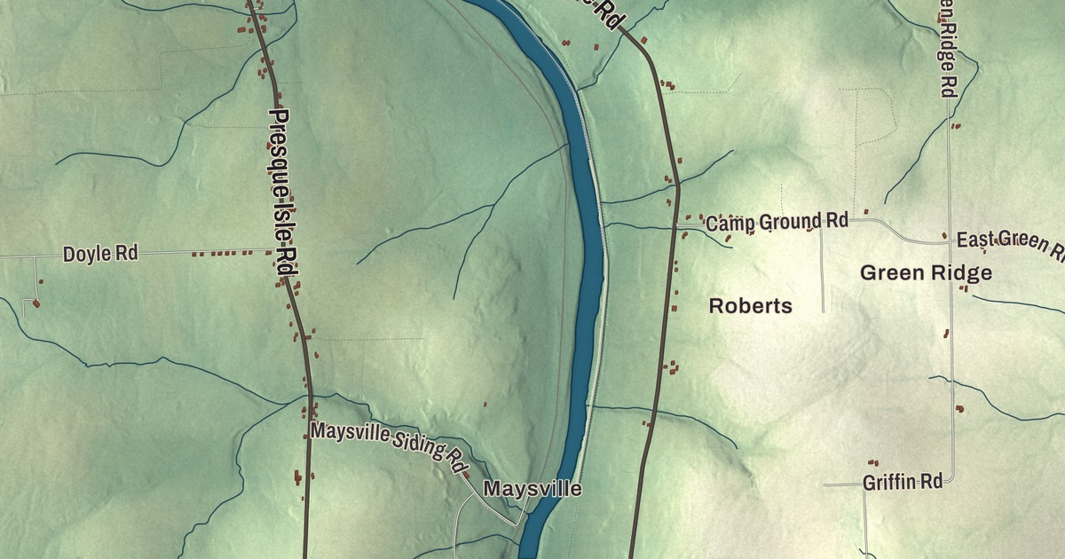 Map of Caribou, Maine in 2026