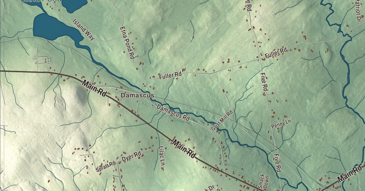 Map of Carmel, Maine in 2026