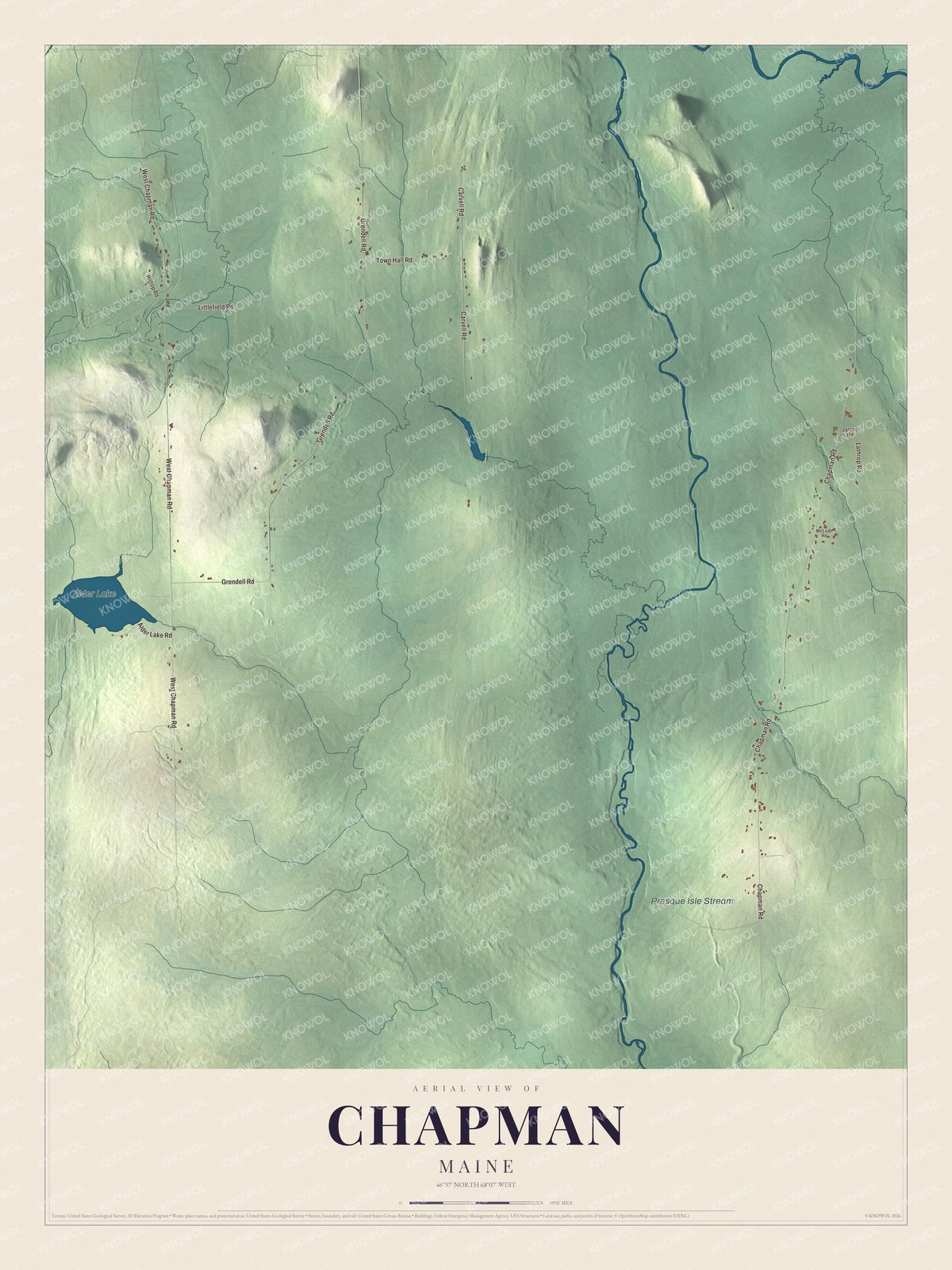 Watermarked full-map preview of Chapman, Maine