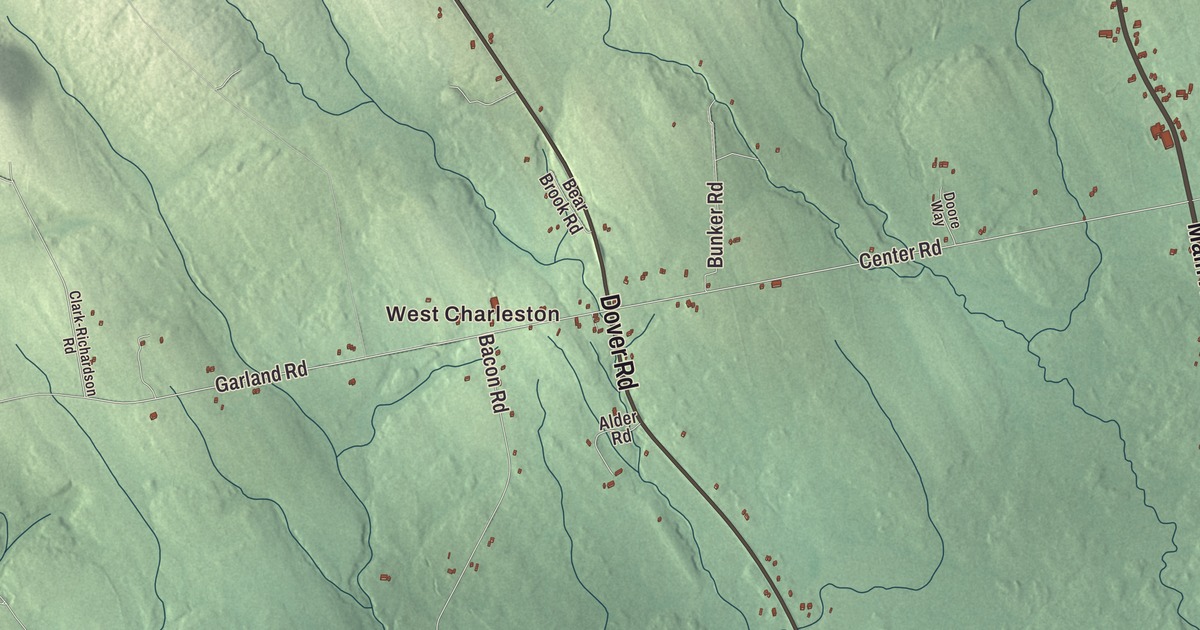 Map of Charleston, Maine in 2026
