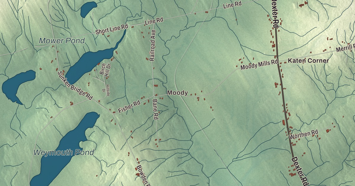 Map of Corinna, Maine in 2026