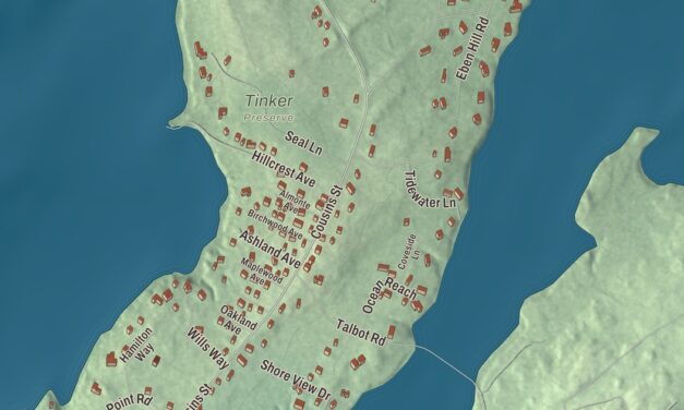 Map of Cousins Island, Maine in 2026