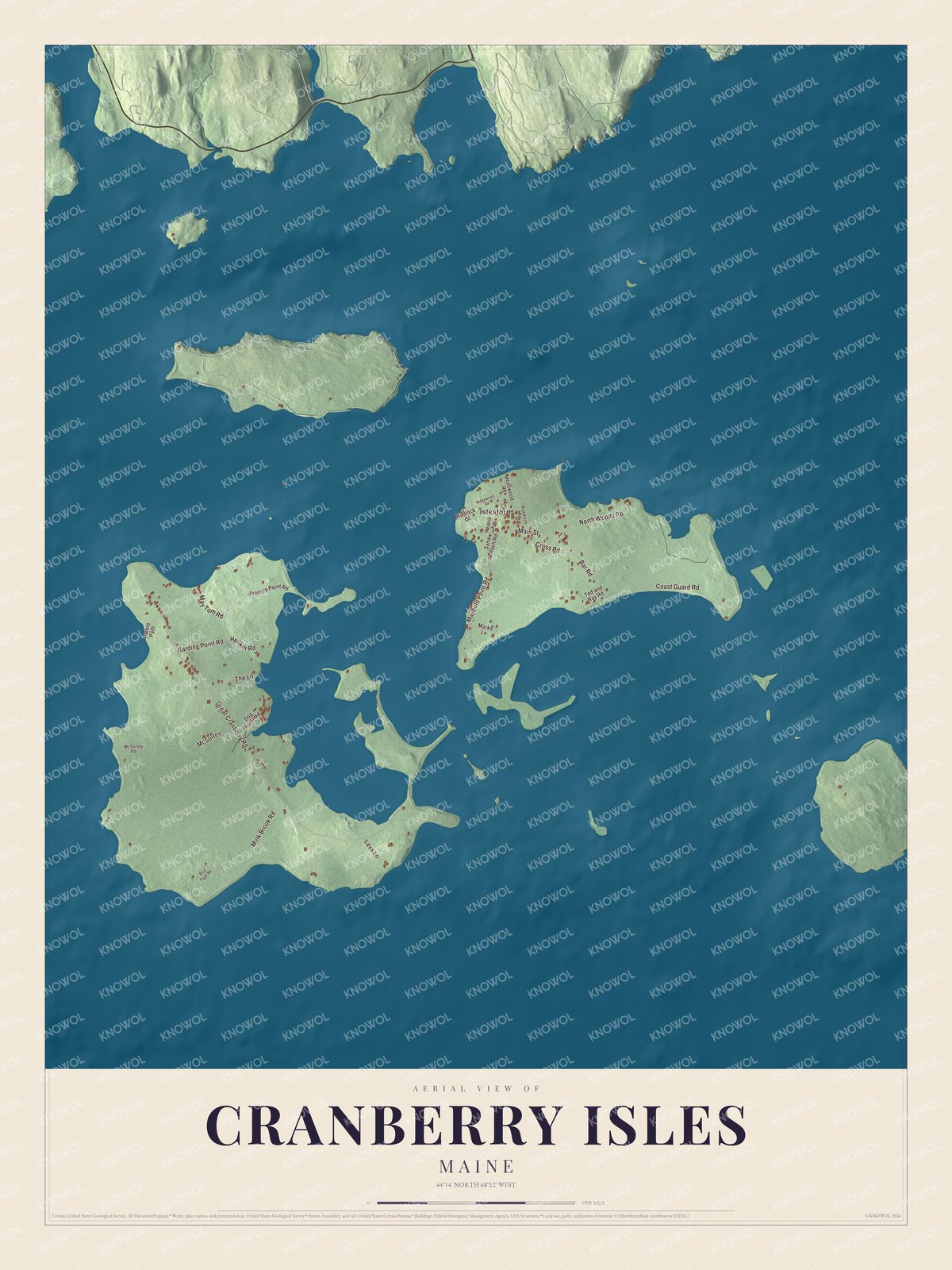 Watermarked full-map preview of Cranberry Isles, Maine