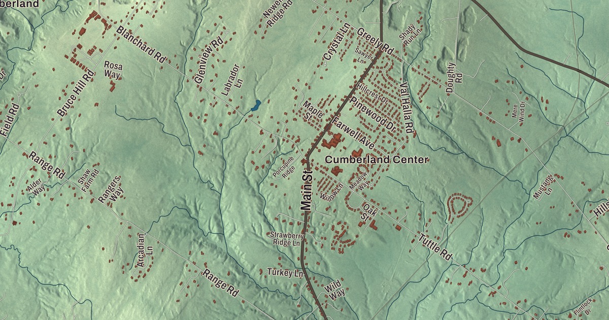 Map of Cumberland, Maine in 2026
