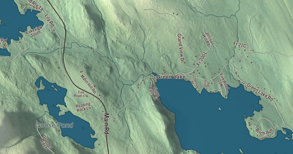 Map of Dedham, Maine in 2026