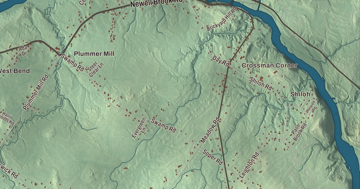 Map of Durham, Maine in 2026
