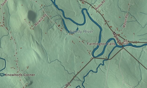 Map of Farmington, Maine in 2026