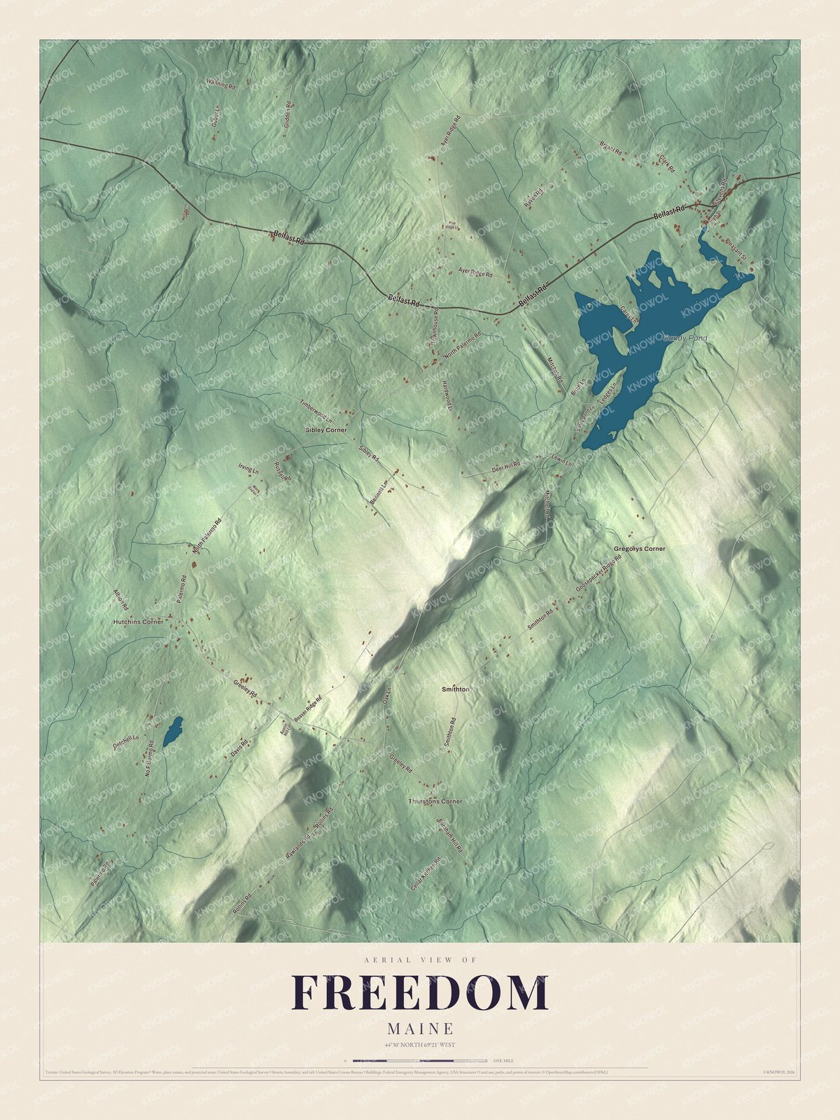 Watermarked full-map preview of Freedom, Maine
