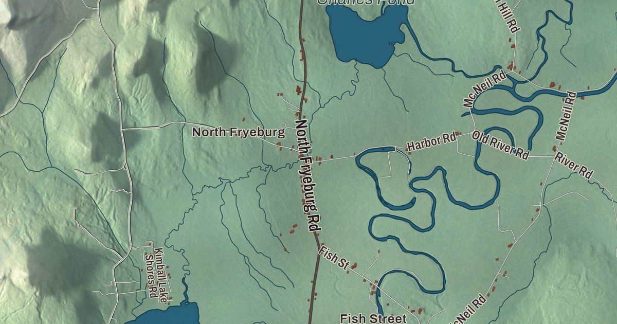 Map of Fryeburg, Maine in 2026