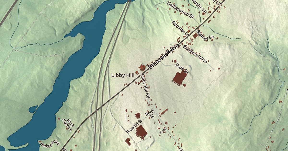 Map of Gardiner, Maine in 2026