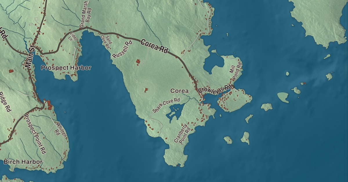 Map of Gouldsboro, Maine in 2026