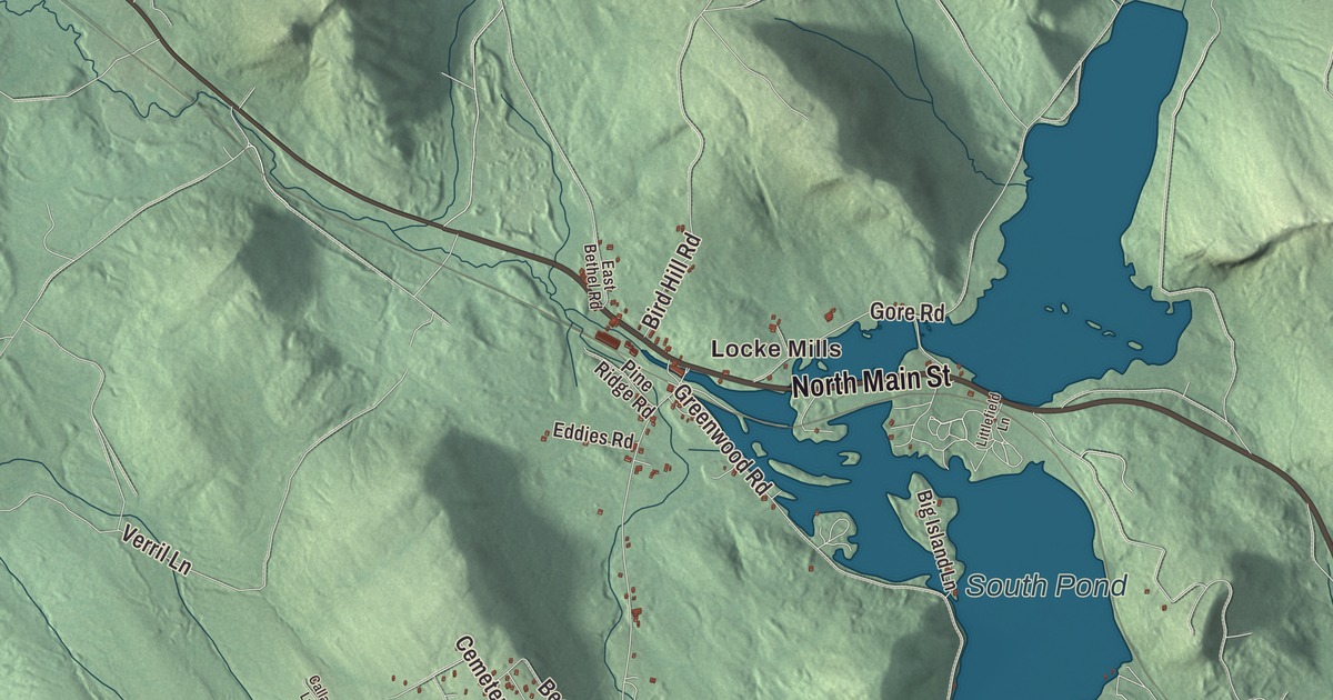 Map of Greenwood, Maine in 2026