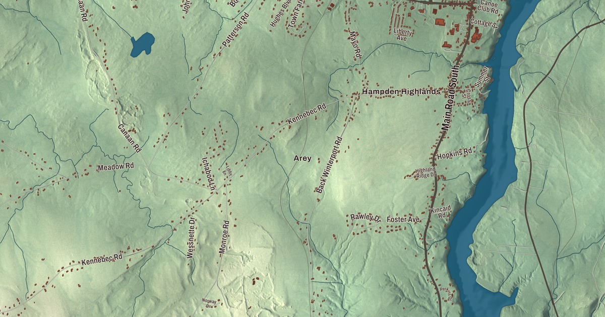 Map of Hampden, Maine in 2026