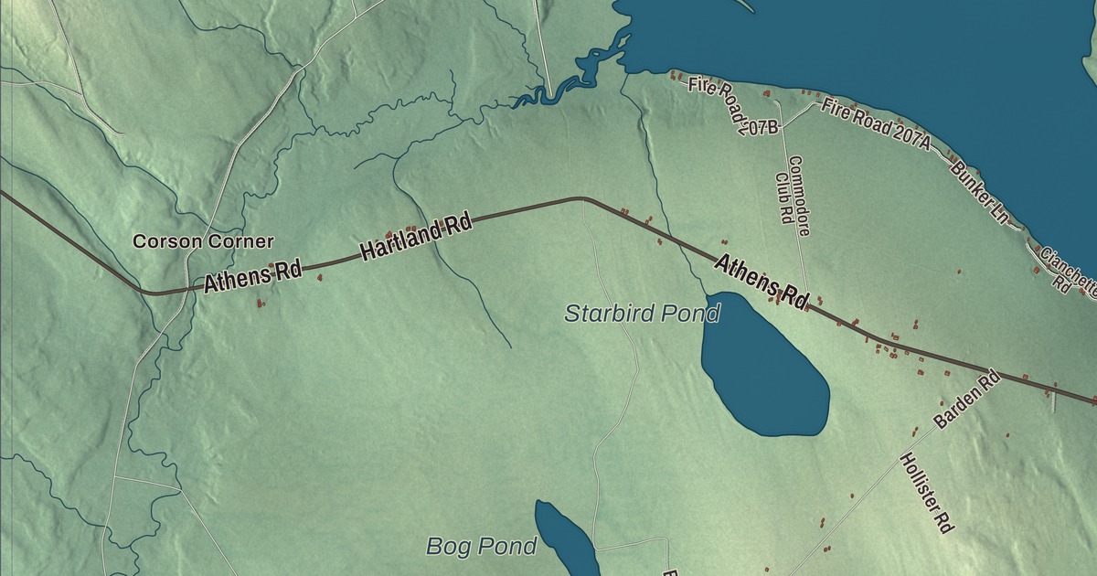 Map of Hartland, Maine in 2026
