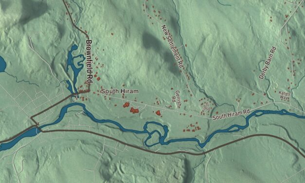 Map of Hiram, Maine in 2026