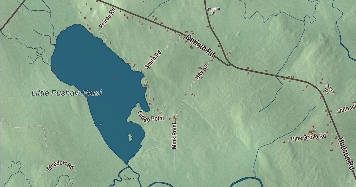 Map of Hudson, Maine in 2026