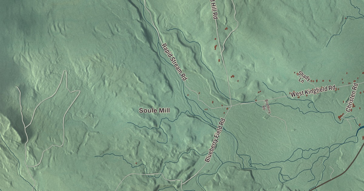 Map of Kingfield, Maine in 2026