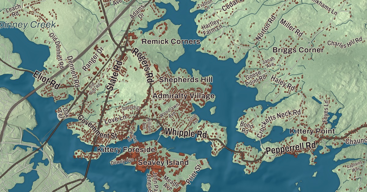 Map of Kittery, Maine in 2026