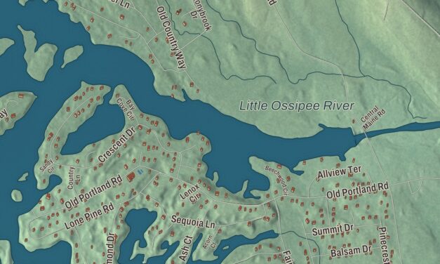 Map of Lake Arrowhead, Maine in 2026