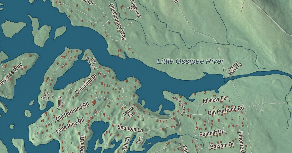 Map of Lake Arrowhead, Maine in 2026