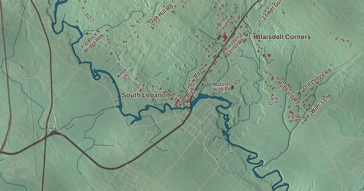 Map of Lebanon, Maine in 2026