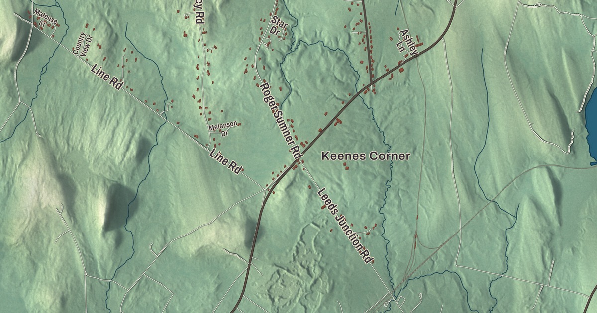 Map of Leeds, Maine in 2026