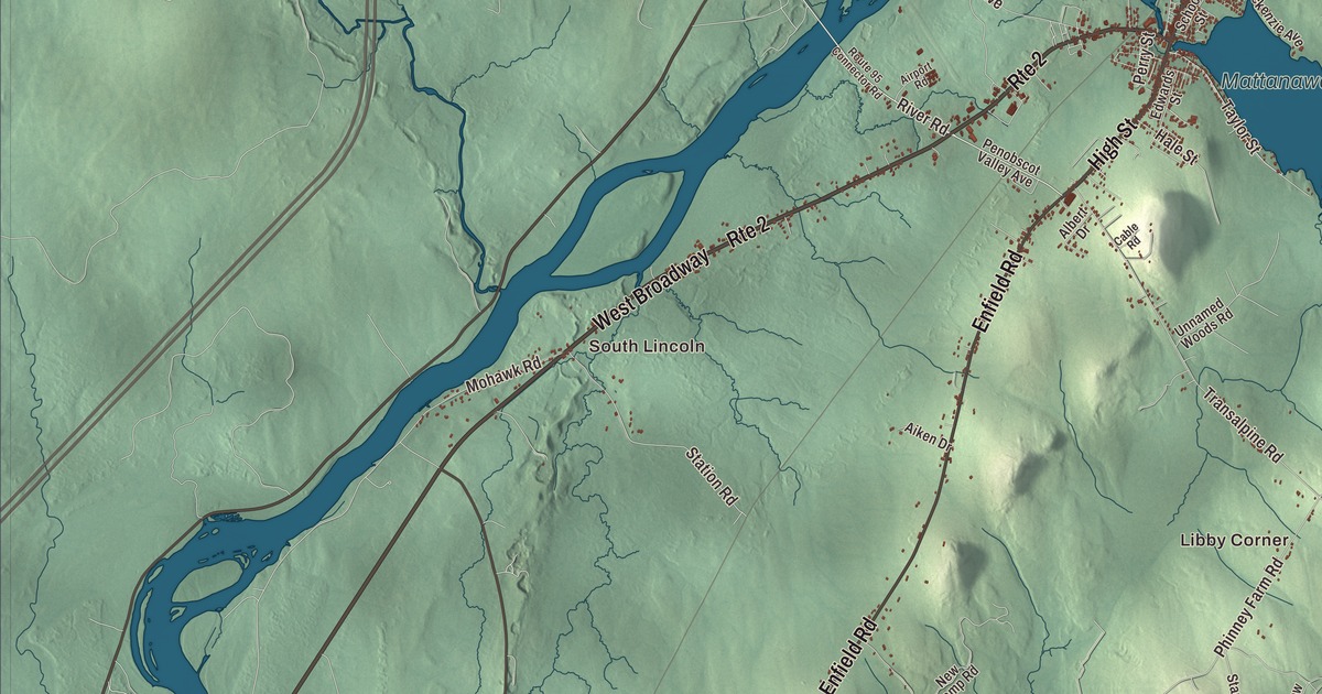 Map of Lincoln, Maine in 2026