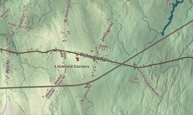 Map of Litchfield, Maine in 2026