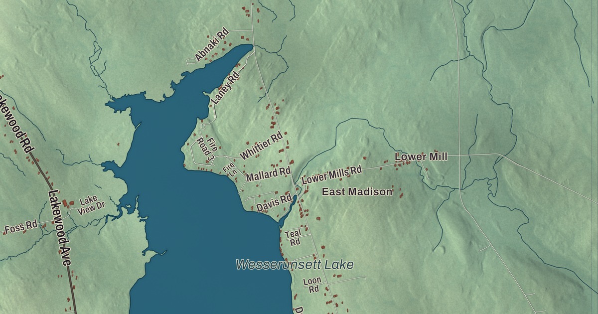 Map of Madison, Maine in 2026