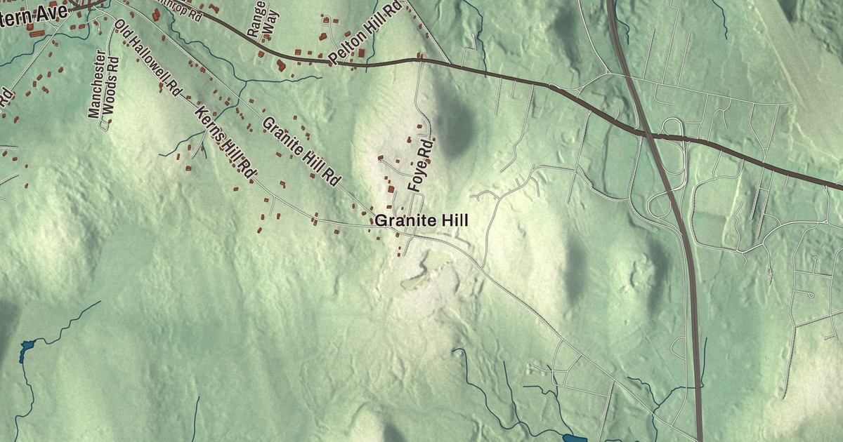 Map of Manchester, Maine in 2026