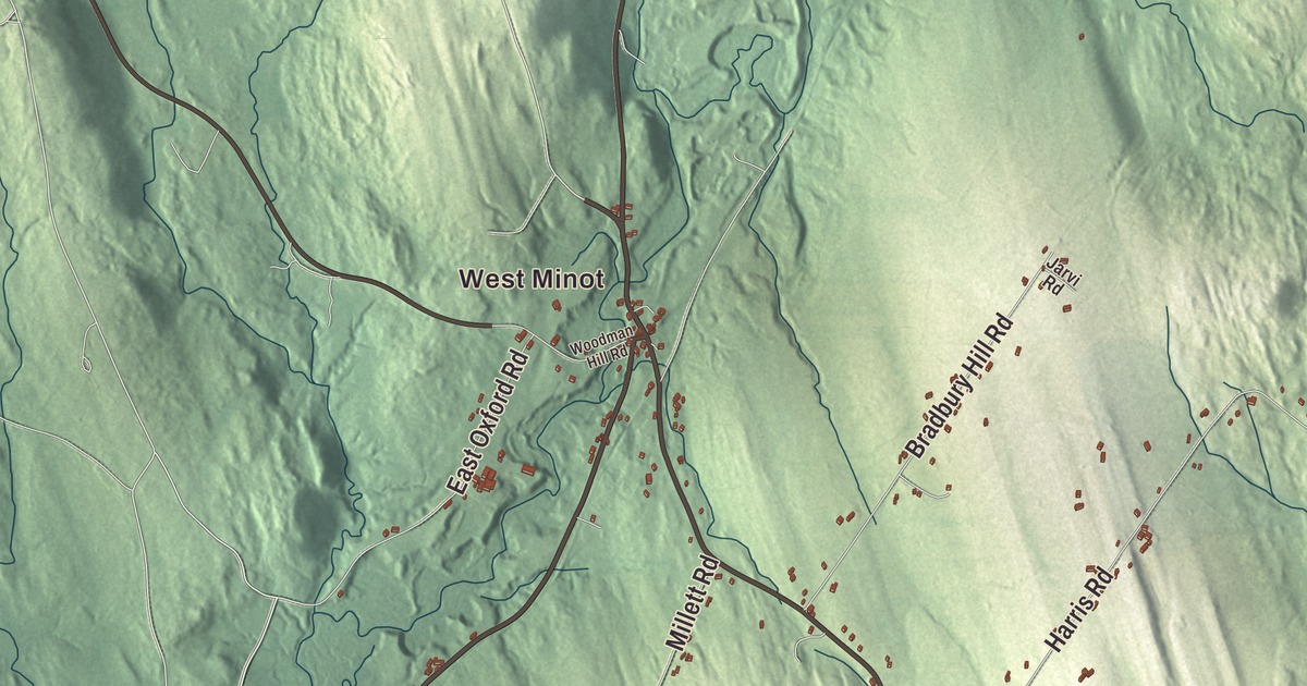 Map of Minot, Maine in 2026