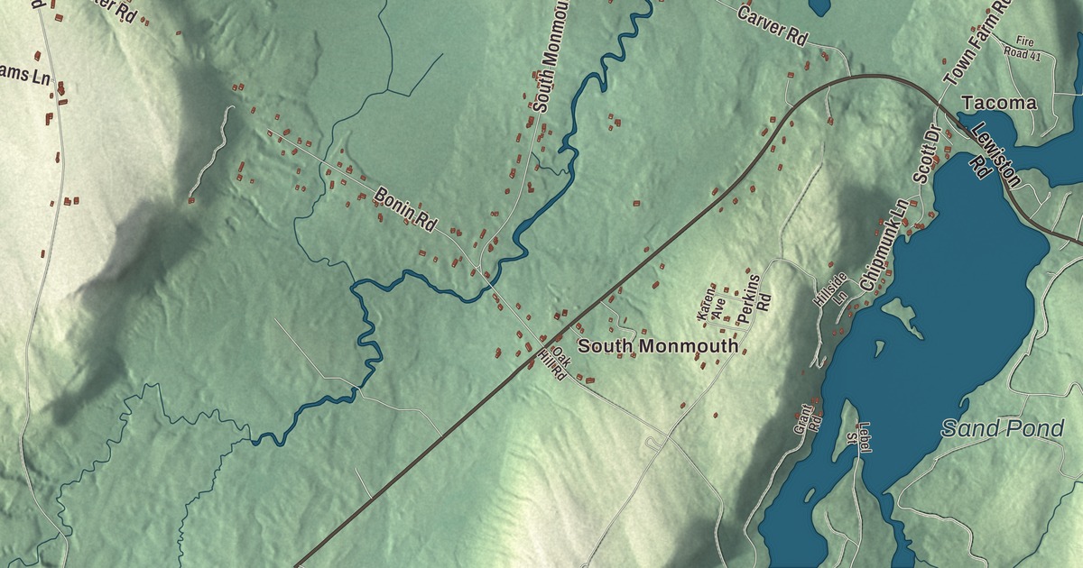 Map of Monmouth, Maine in 2026