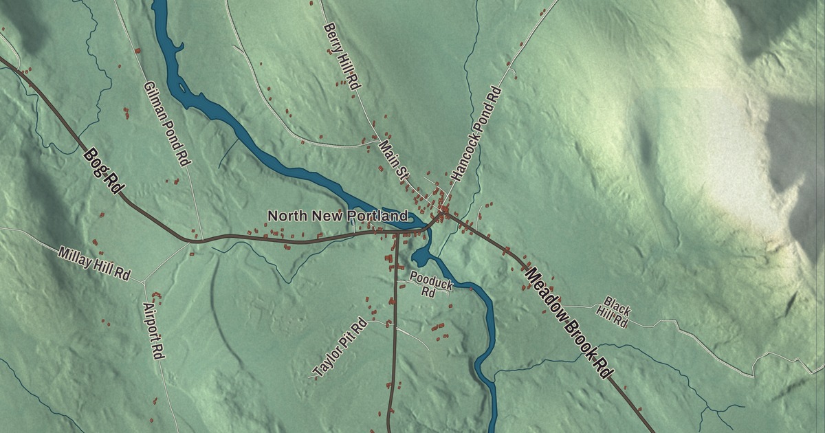 Map of New Portland, Maine in 2026