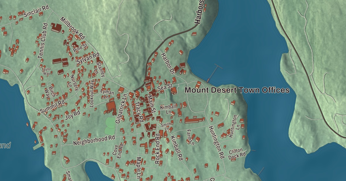 Map of Northeast Harbor, Maine in 2026