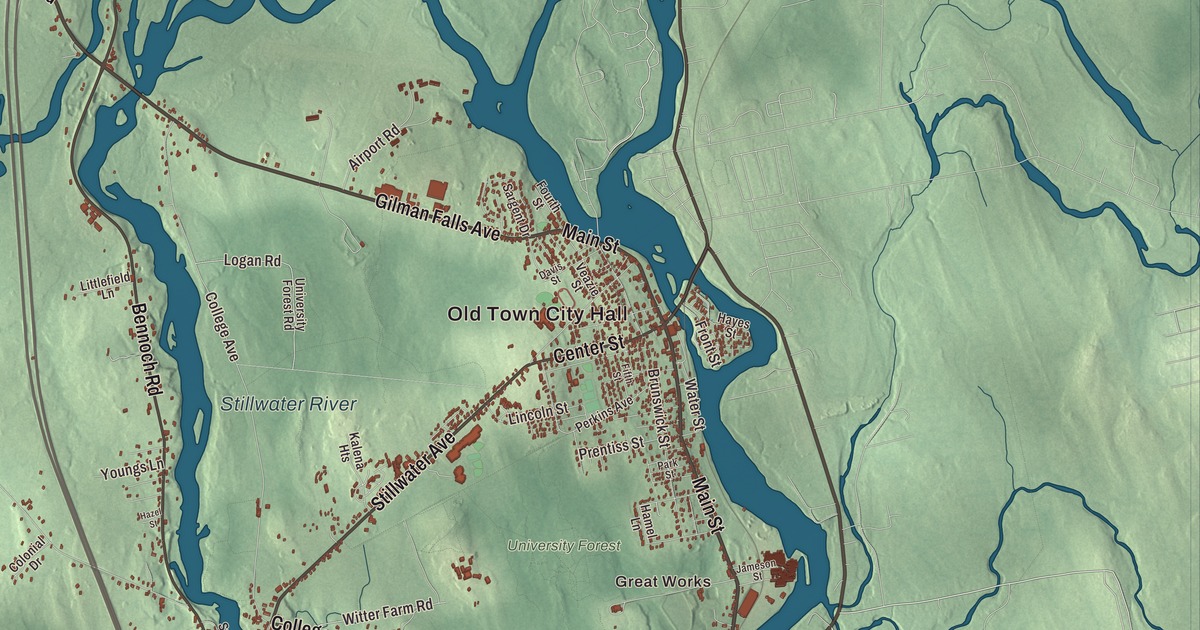 Map of Old Town, Maine in 2026