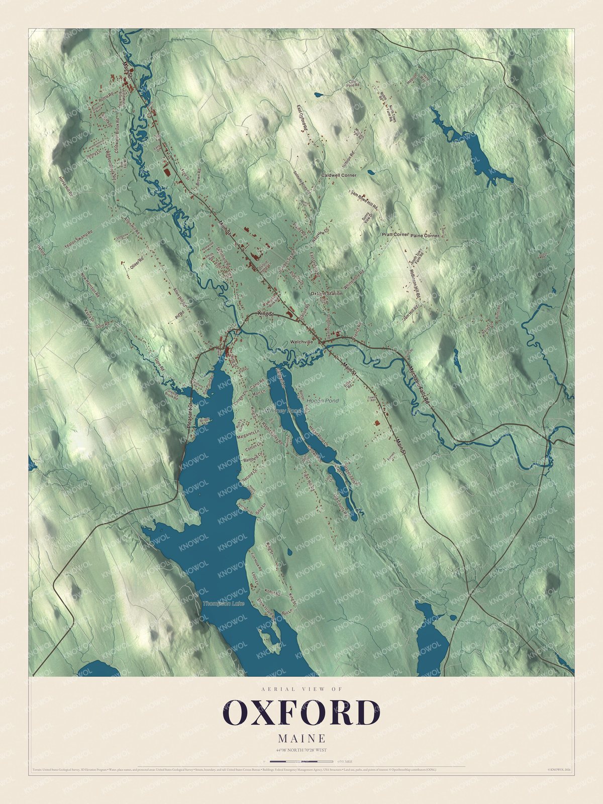 Protected watermarked complete map of Oxford, Maine