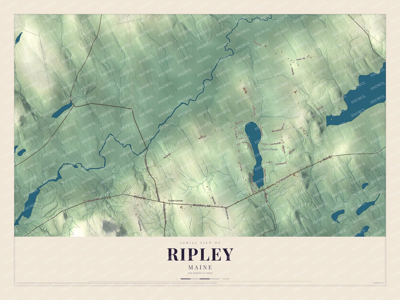 Watermarked full-map preview of Ripley, Maine